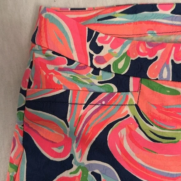 Lilly Pulitzer Kelly Ankle Pants in Resort Navy Banana Flambe Women’s Sz 8 - Picture 2 of 12